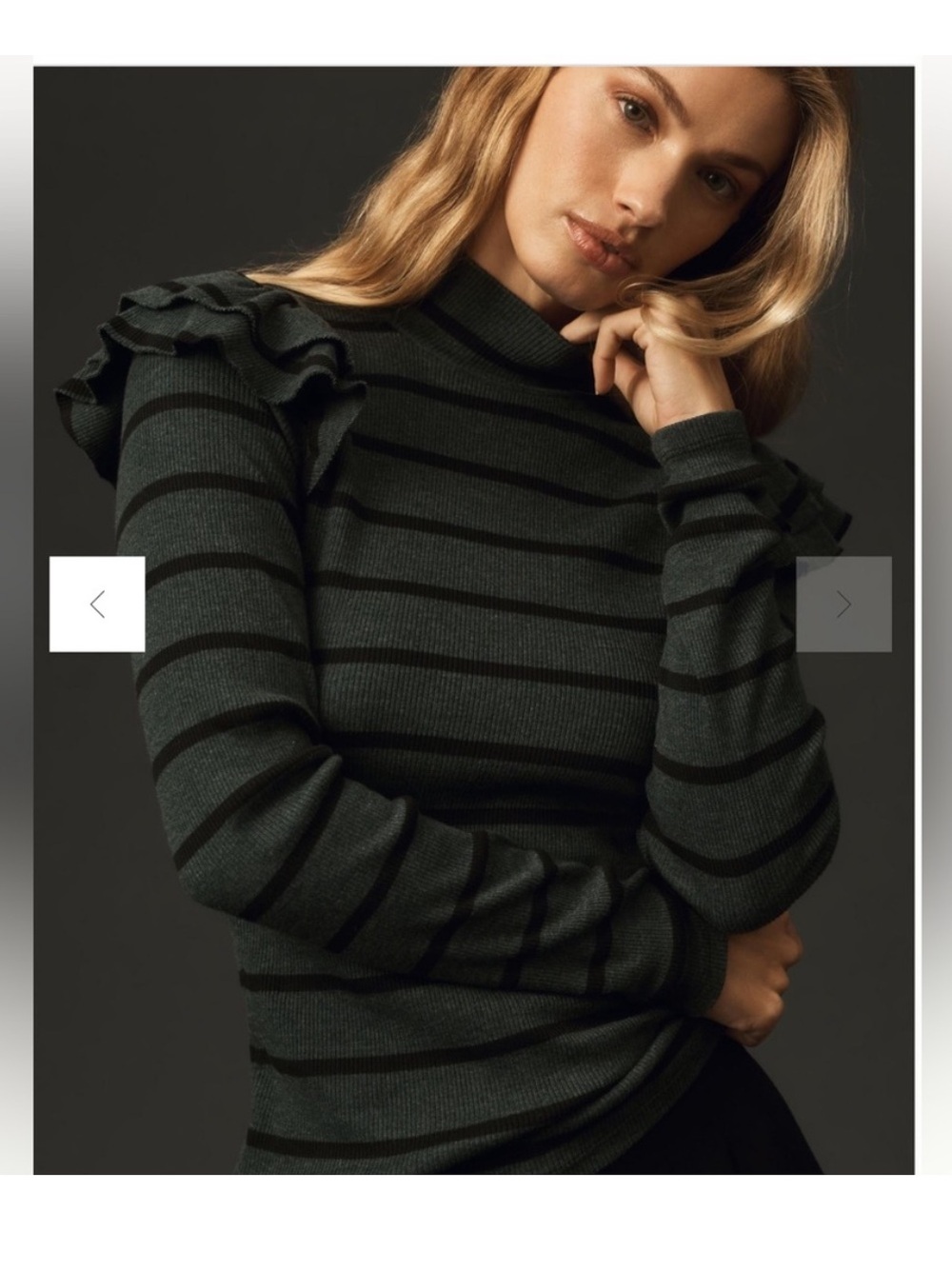 Anthropologie T.La Ruffled Turtleneck Top